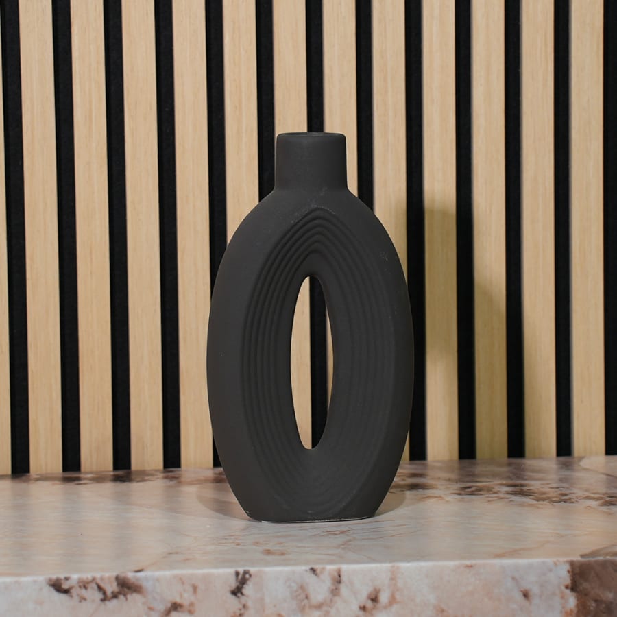 Vase en céramique noir H27 cm